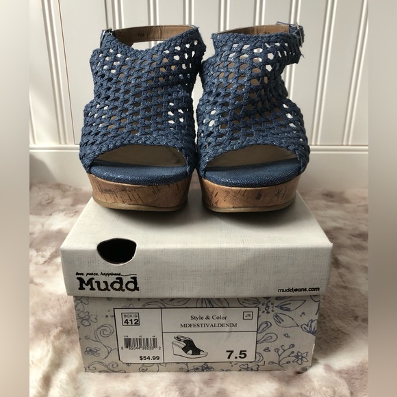 Cork Wedge Crochet Sandals by Mudd - Picture 2 of 6